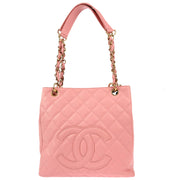 Chanel Pink Caviar Petite Shopping Tote PST Chain Handbag