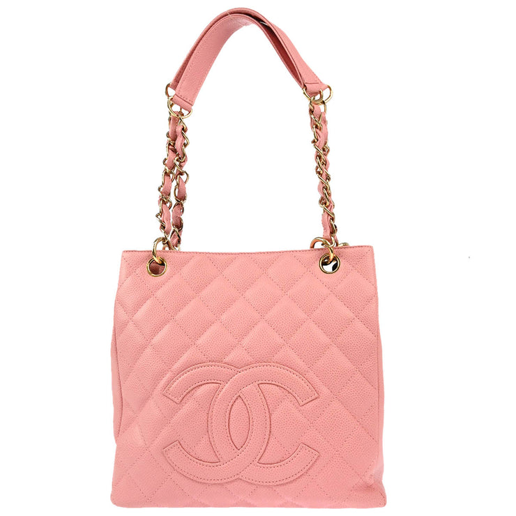 Chanel Pink Caviar Petite Shopping Tote PST Chain Handbag