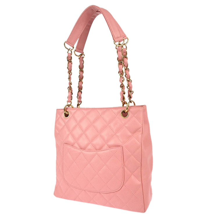 Chanel Pink Caviar Petite Shopping Tote PST Chain Handbag