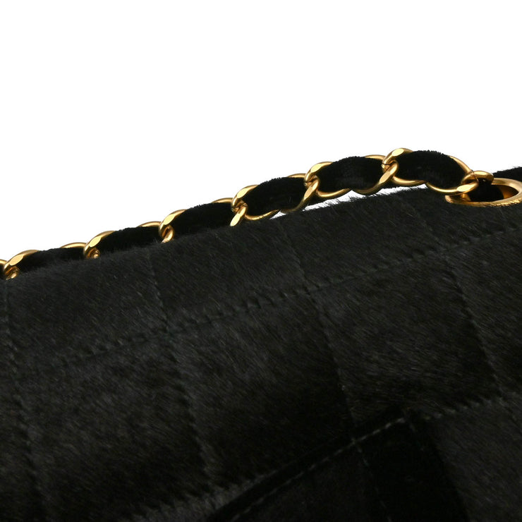 Chanel Black Pony Hair Choco Bar Chain Shoulder Bag