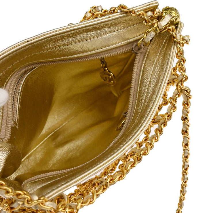 Chanel Gold Lambskin Chain Handbag