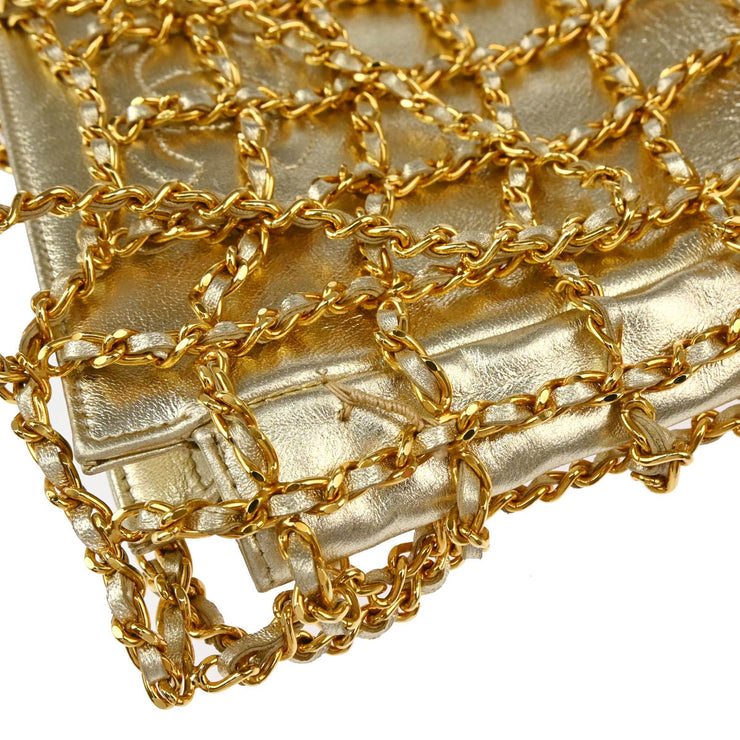 Chanel Gold Lambskin Chain Handbag