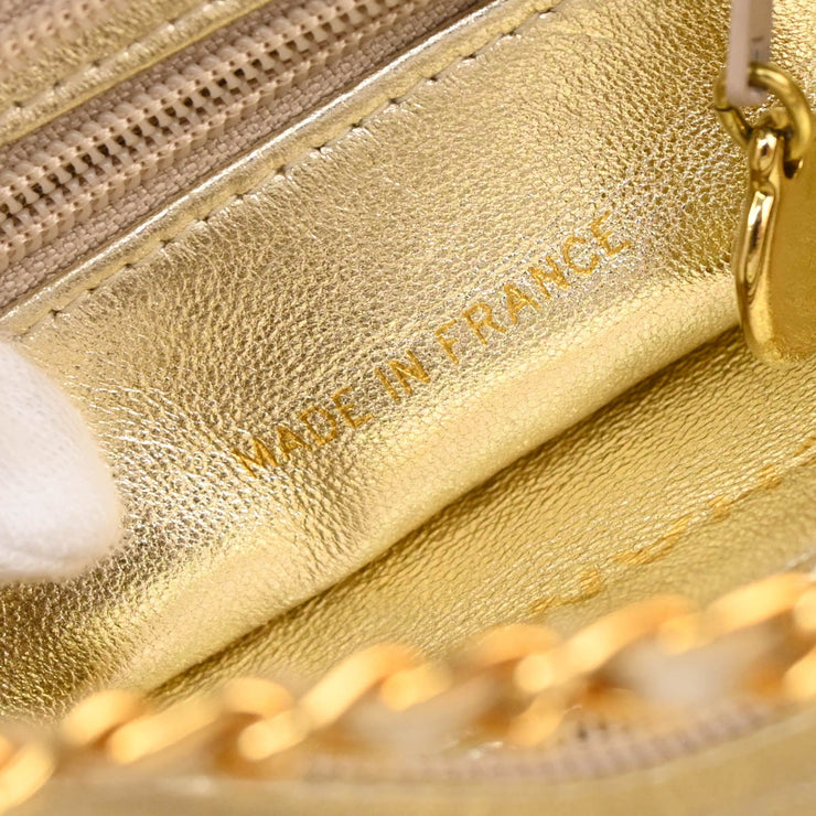 Chanel Gold Lambskin Chain Handbag