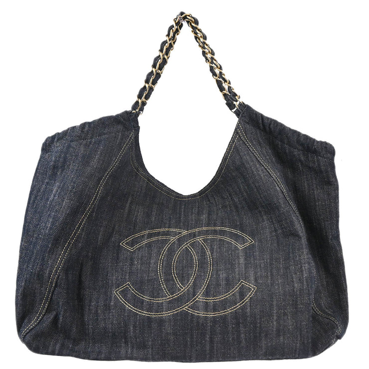 Chanel Blue Denim Handbag