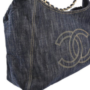 Chanel Blue Denim Handbag