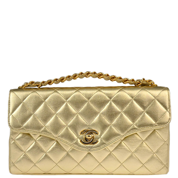 Chanel Gold Lambskin Chain Handbag