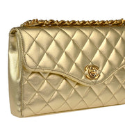 Chanel Gold Lambskin Chain Handbag