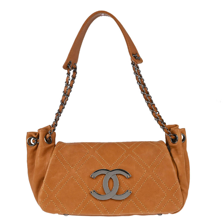 Chanel Brown Single Flap Shoulder Bag