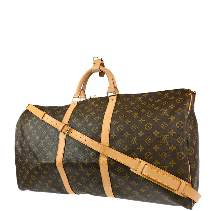 Louis Vuitton 2001 Monogram Keepall Bandouliere 60 2way Shoulder Duffle Bag M41412