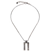 Chanel Plate Silver Chain Necklace 99A