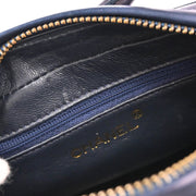 Chanel 1989-1991 Navy Lambskin Fringe Handbag