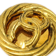 Chanel Button Earrings Clip-On Gold 93P/2920