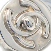 Chanel Button Earrings Clip-On Silver 97A