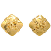 Chanel Rhombus Earrings Clip-On Gold 97A