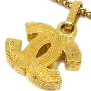 Chanel CC Chain Pendant Necklace Rhinestone Gold 3311