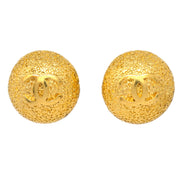 Chanel Button Earrings Clip-On Gold 95A