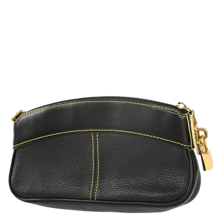 Louis Vuitton 2008 Black Suhali Lockit Clutch Bag M95628