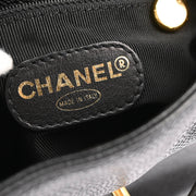 Chanel 1996-1997 Black Caviar Triple CC Backpack