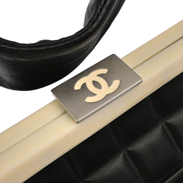 Chanel 2002-2003 Black Calfskin Choco Bar Handbag