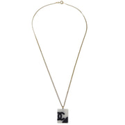 Chanel Cambon Ligne Chain Necklace Pendant Gold White 05C