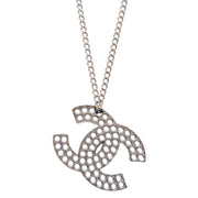 Chanel CC Chain Necklace Pendant Silver 03P