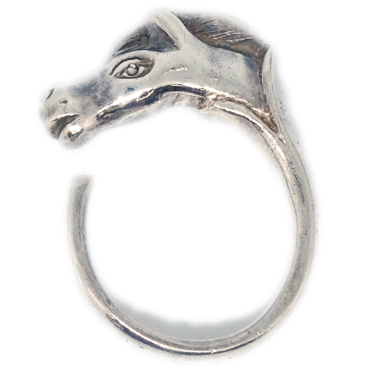 Hermes Horse Ring Silver #48 #8