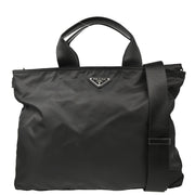 Prada Black Nylon 2way Shoulder Tote Handbag