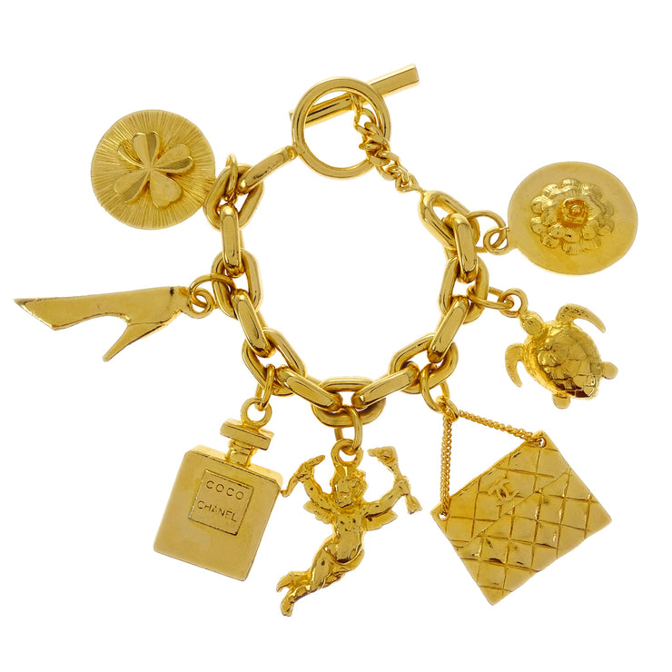 Chanel Icon Charm Bracelet Bangle Gold