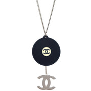 Chanel Record Silver Chain Pendant Necklace 04P