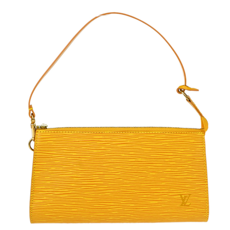 Louis Vuitton 2000 Yellow Epi Pochette Accessoires Handbag M52959