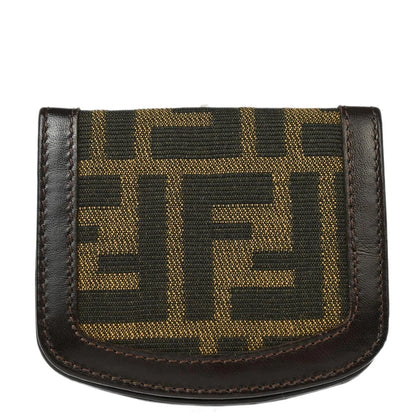 Fendi 2000 Brown Zucca Coin Case Wallet