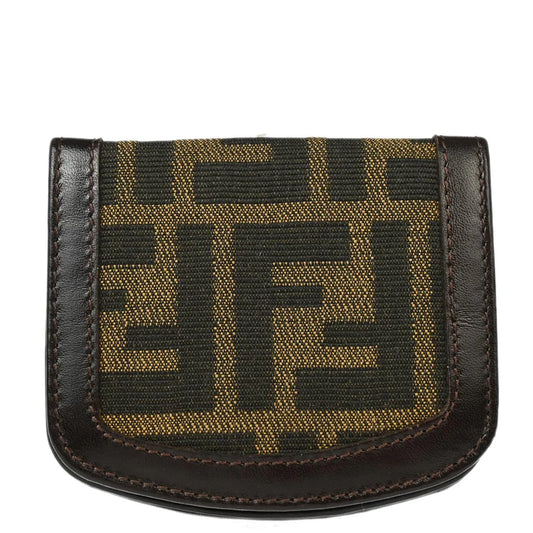 Fendi 2000 Brown Zucca Coin Case Wallet