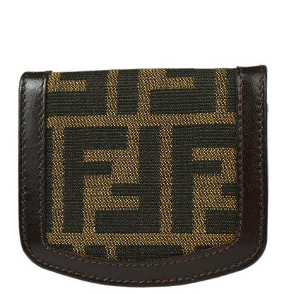 Fendi 2000 Brown Zucca Coin Case Wallet
