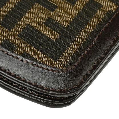Fendi 2000 Brown Zucca Coin Case Wallet