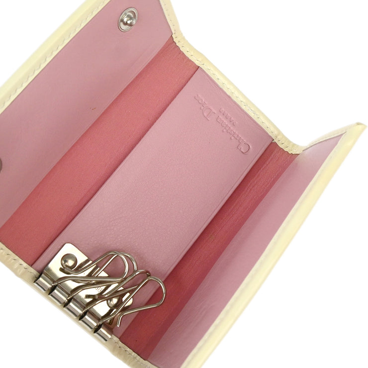 Christian Dior Pink Trotter Four Hook Key Case Small Good