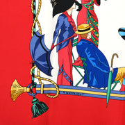 Hermes Scarf Carre 90 Ombrelles Et Paraploles Red Small Good