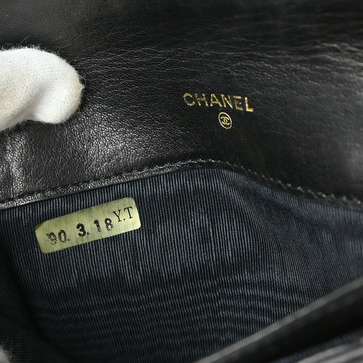 Chanel Black Lambskin Bicolore Wallet