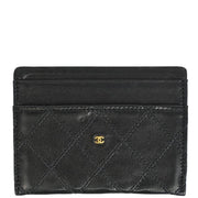 Chanel Black Lambskin Bicolore Card Case Small Good