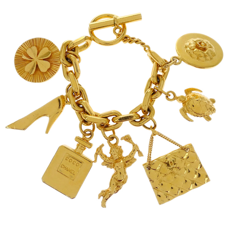 Chanel Icon Charm Bracelet Bangle Gold