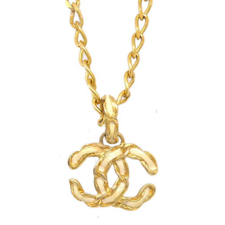 Chanel CC Chain Necklace White Gold 02P