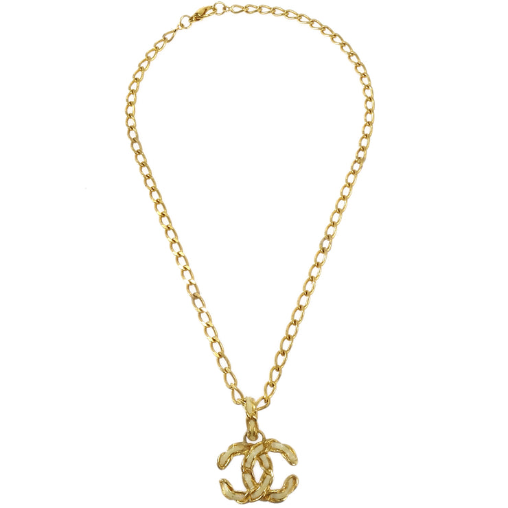 Chanel CC Chain Necklace White Gold 02P