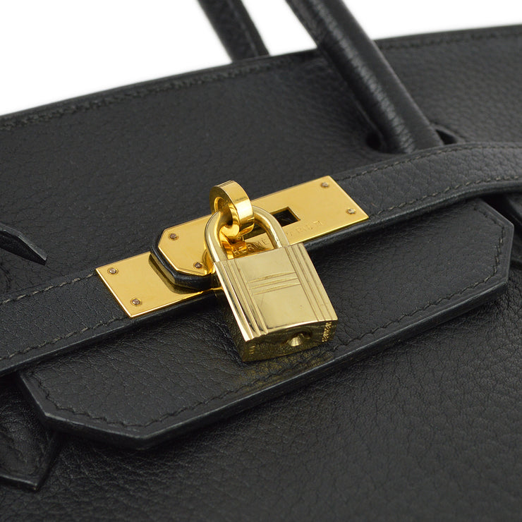 Hermes Black Fjord Birkin 40 Handbag