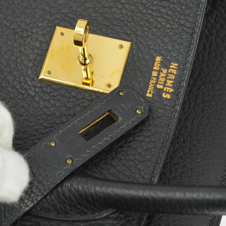 Hermes Black Fjord Birkin 40 Handbag