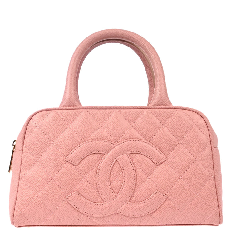 Chanel Pink Caviar Bowling Bag 27