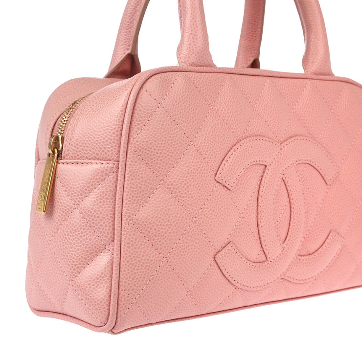 Chanel 2003-2004 Pink Caviar Bowling Bag 27