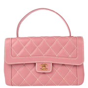 Chanel Pink Calfskin Wild Stitch Handbag