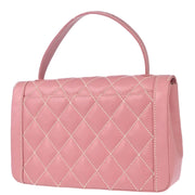 Chanel Pink Calfskin Wild Stitch Handbag