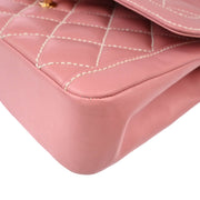 Chanel Pink Calfskin Wild Stitch Handbag