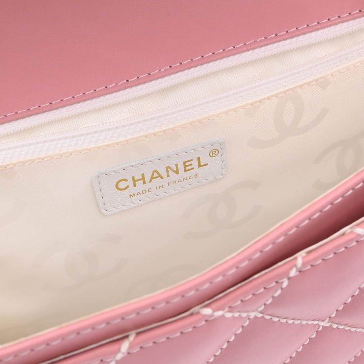 Chanel Pink Calfskin Wild Stitch Handbag