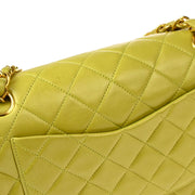 Chanel Light Green Lambskin Small Classic Double Flap Shoulder Bag